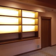 Custom lighted shelving