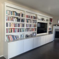 Custom built in shelving and cabinets