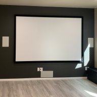 Home Theater with black wall